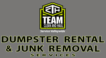 Call Team Clean and Haul for temporary dumpster rental in Phoenix, AZ